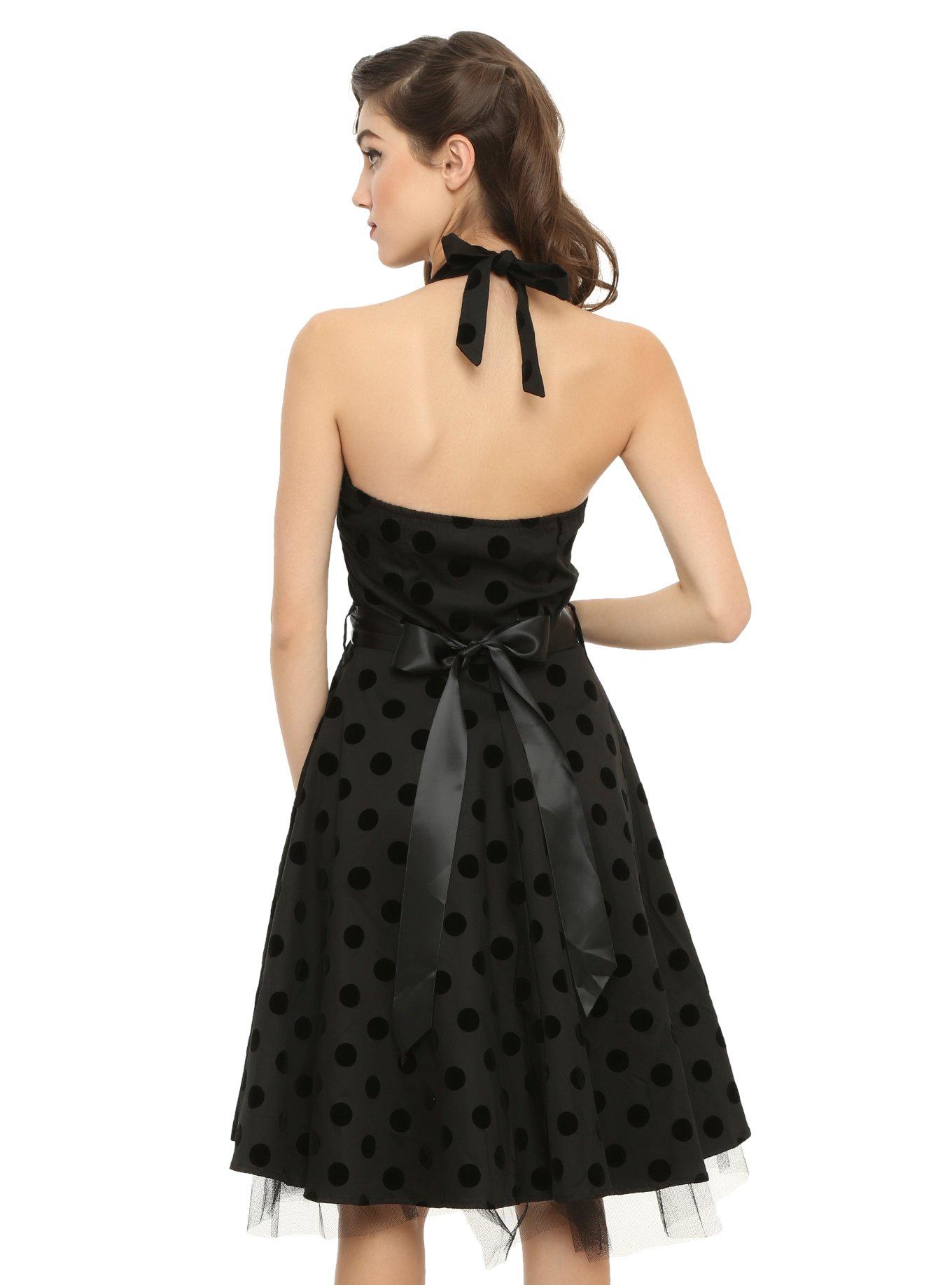 Black Polka Dot Swing Dress, , alternate