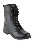Black Daisy Combat Boots, , alternate