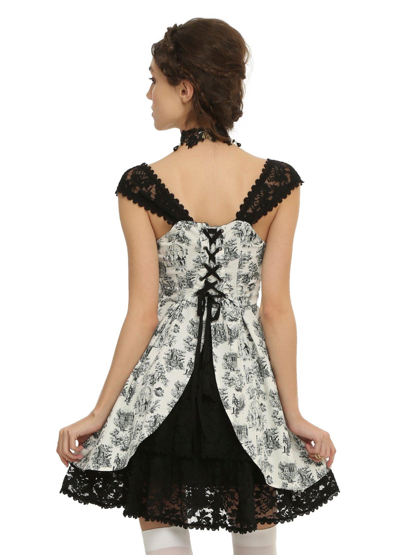 Pride + Prejudice + Zombies Lace-Up Sweetheart Dress, , alternate