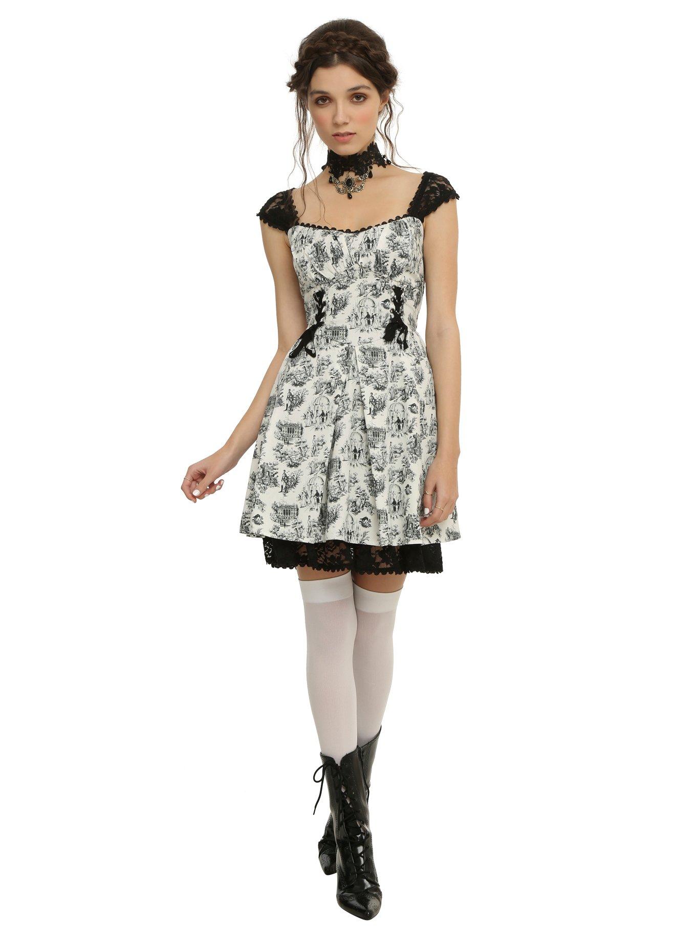 Pride + Prejudice + Zombies Lace-Up Sweetheart Dress, , alternate