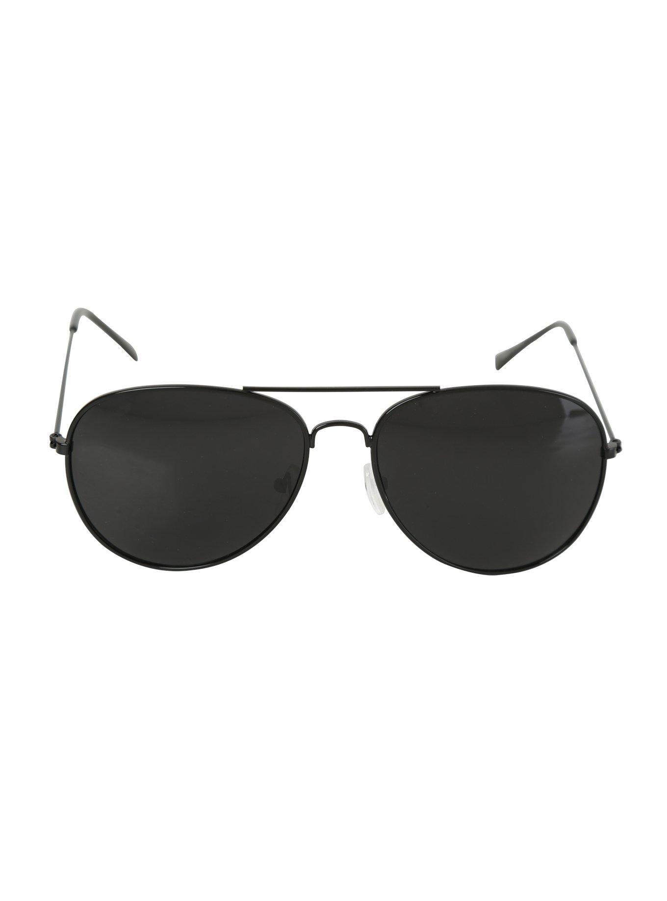 Black Aviator Sunglasses, , alternate