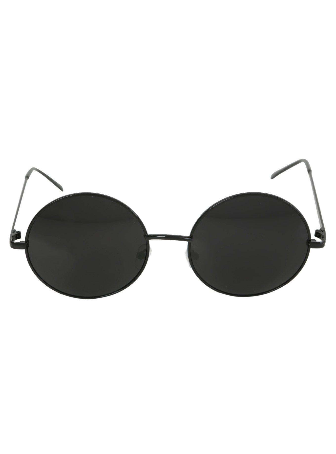 Black Round Sunglasses, , alternate