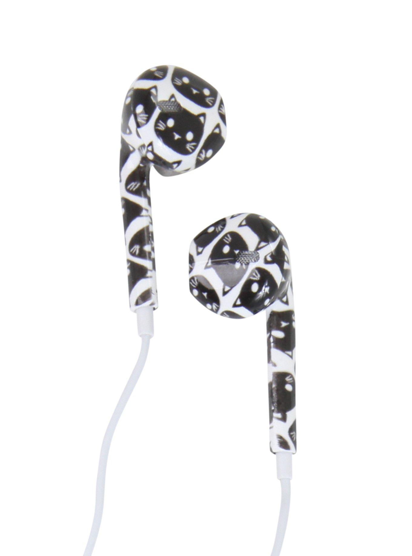 MiCase Cat Head Print Earbuds, , alternate