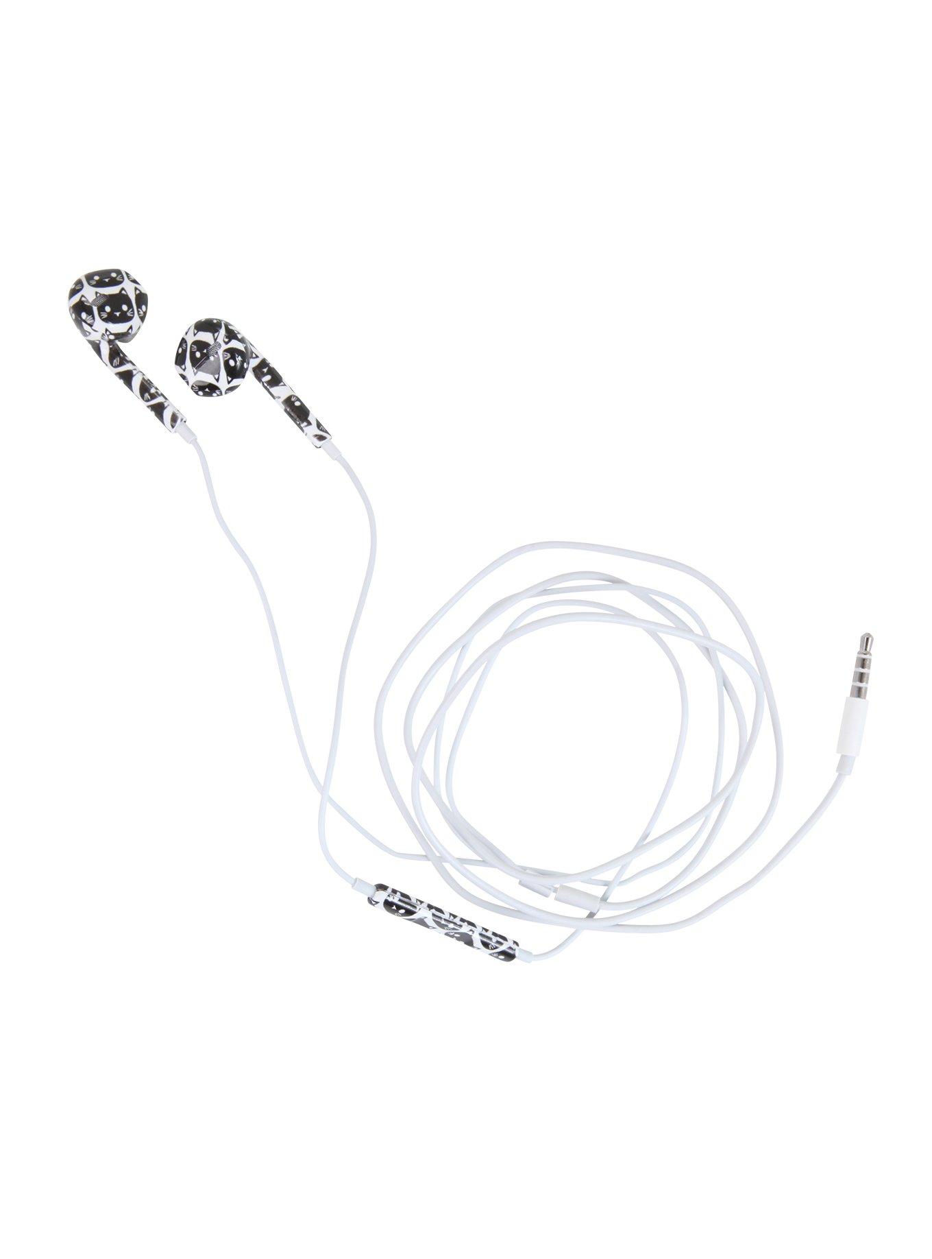 MiCase Cat Head Print Earbuds, , alternate