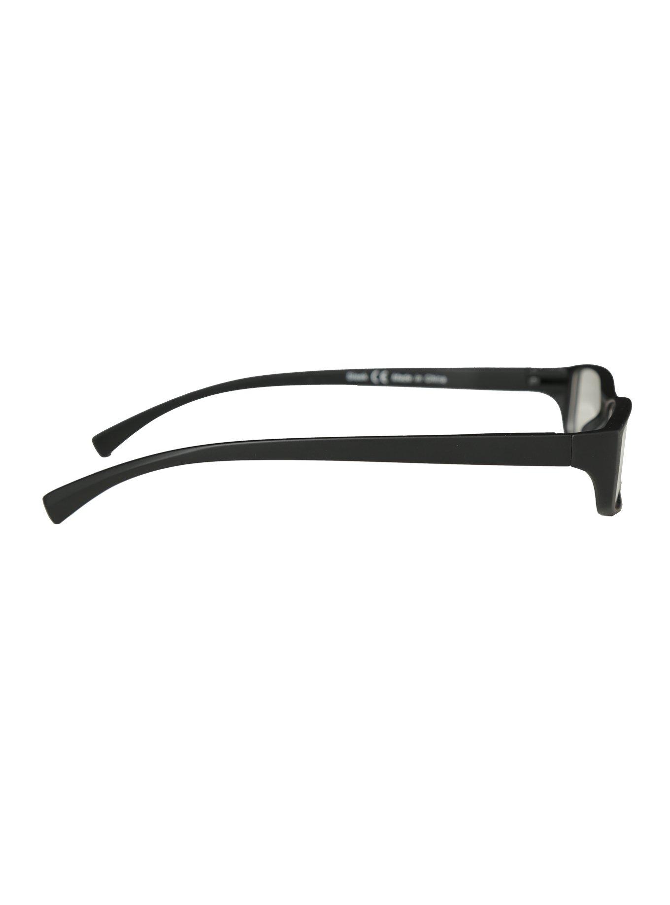 Smooth Touch Matte Black Rectangle Clear Lens Reader Glasses, , alternate