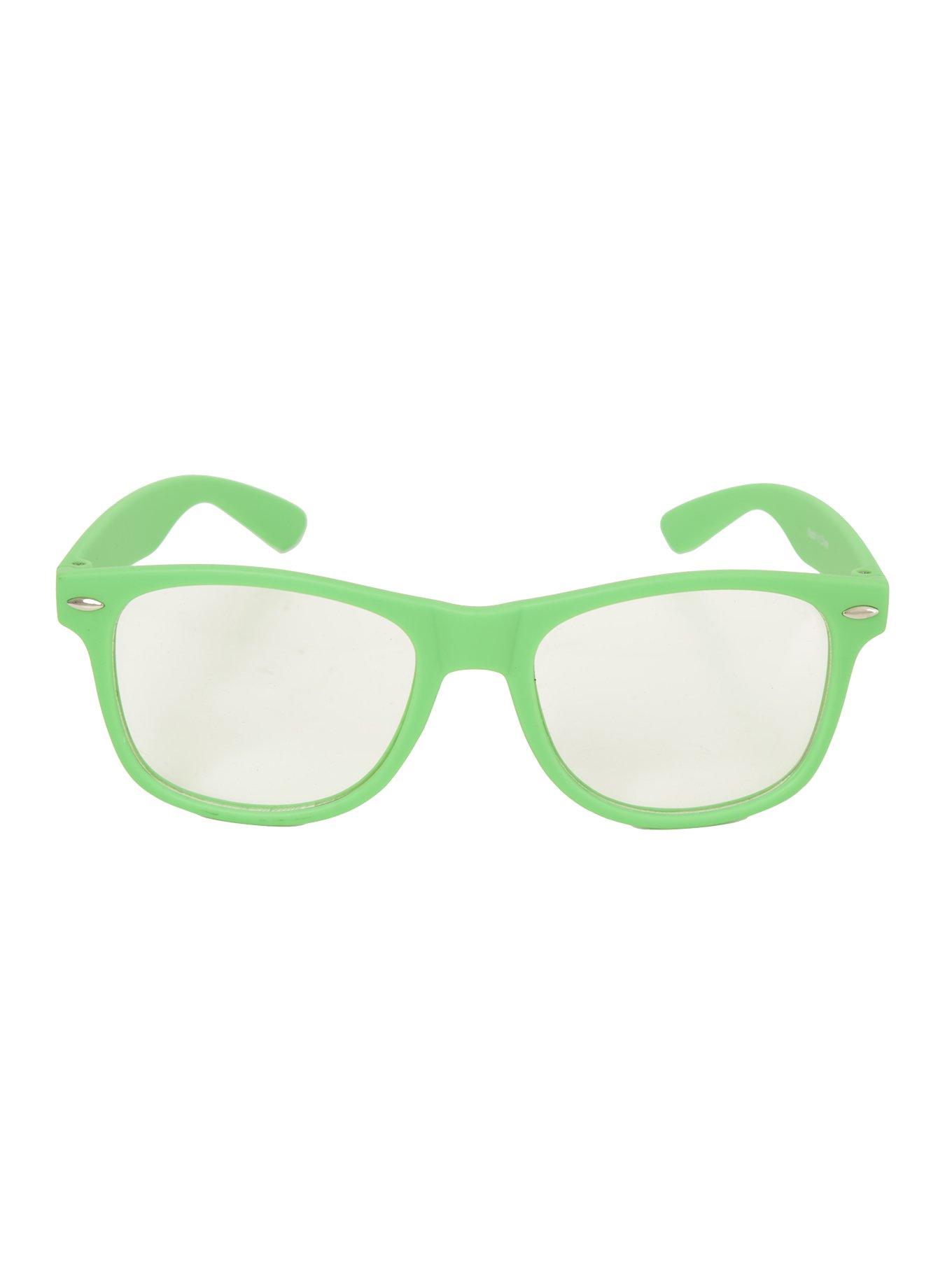 Kelly Green Smooth Touch Clear Lens Glasses, , alternate