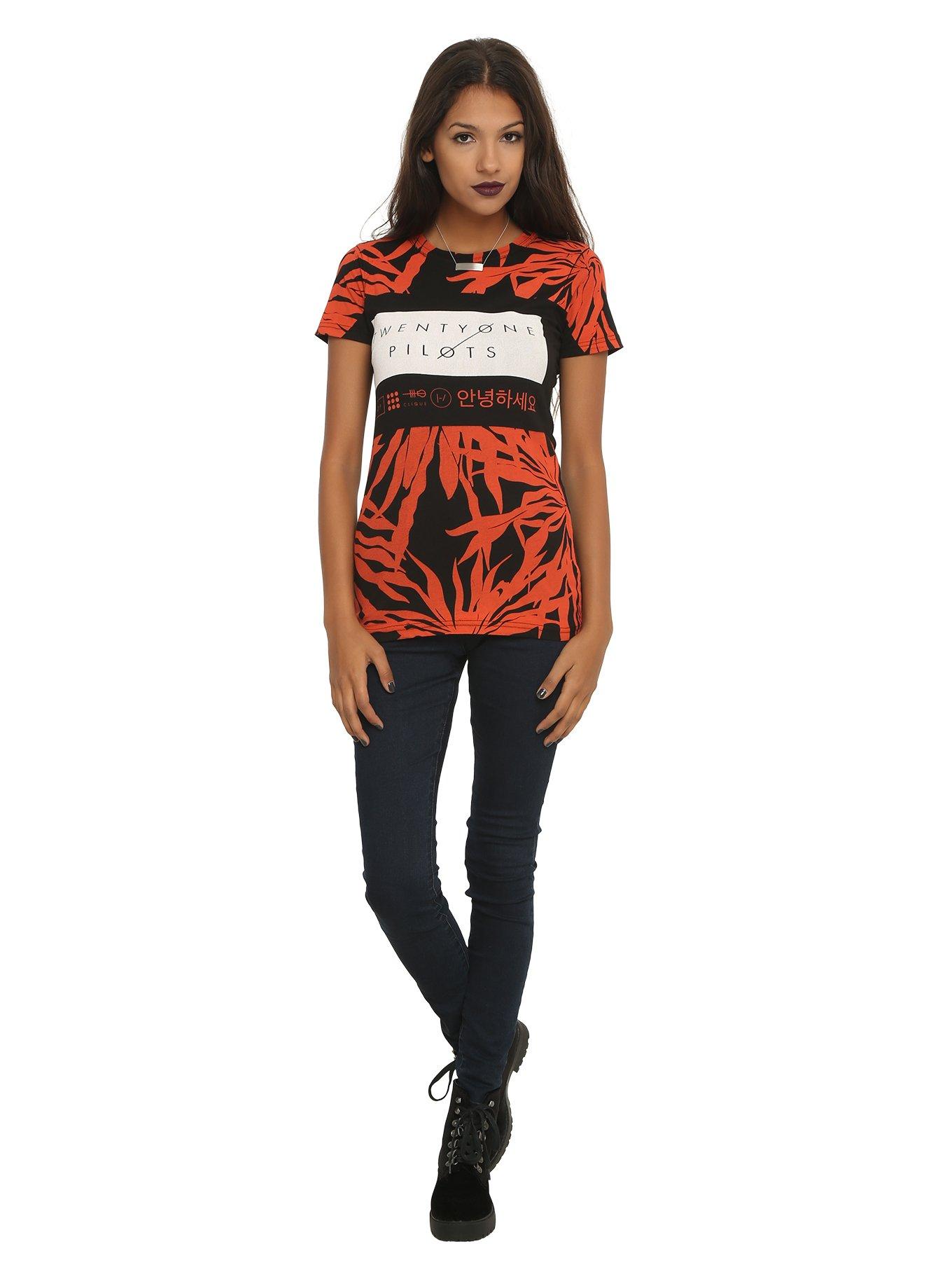 Twenty One Pilots Oversized Floral Girls T-Shirt, , alternate