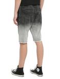 XXX RUDE Black & Grey Ombre Jogger Shorts, , alternate