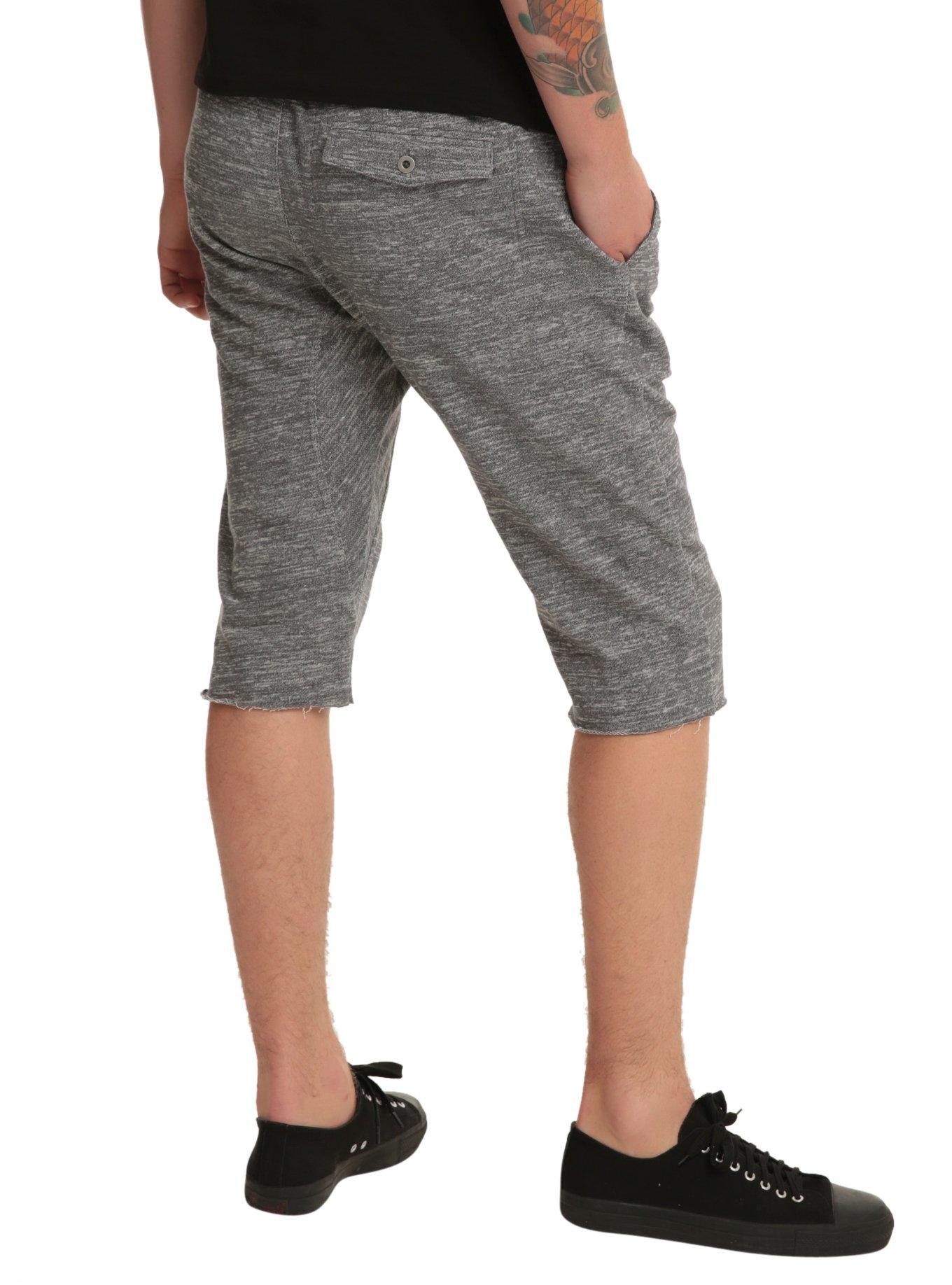 XXX RUDE Grey Marled Jogger Fit Shorts, , alternate