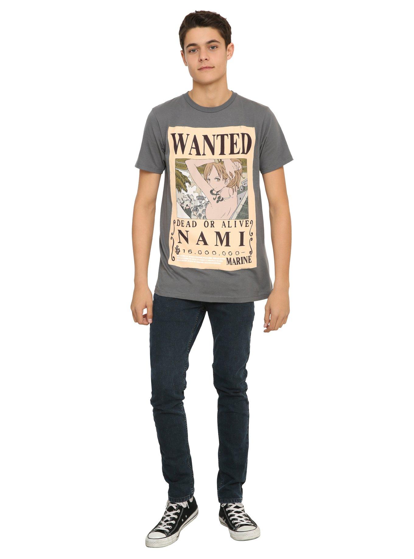 One Piece Nami Wanted Poster T-Shirt, , alternate