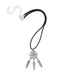 Rainbow Iridescent Dreamcatcher Necklace, , alternate