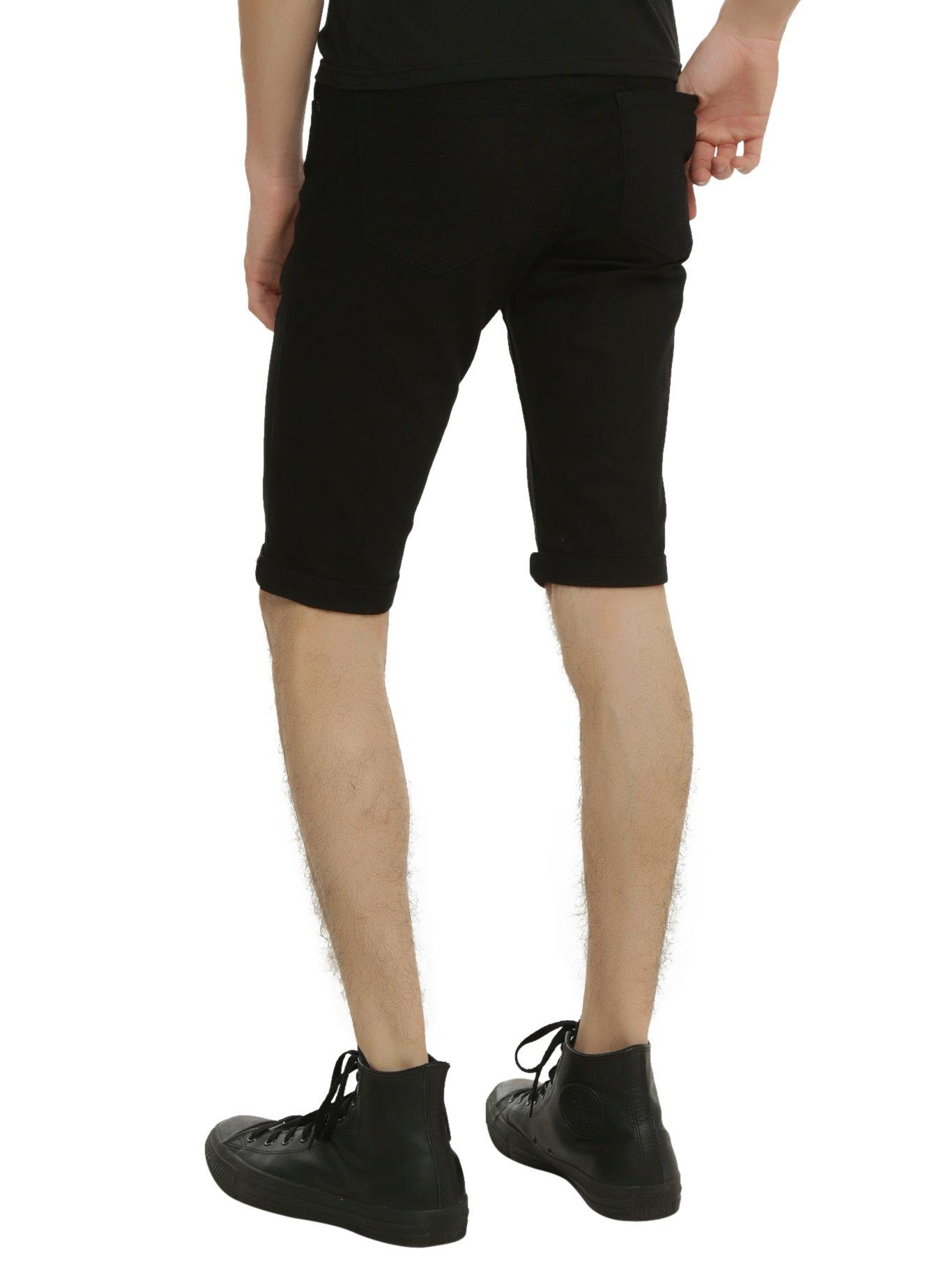 XXX RUDE True Black Skinny Shorts, , alternate