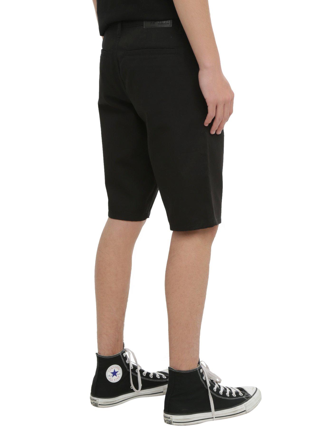 XXX RUDE Black Workwear Shorts, , alternate