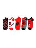 Marvel Deadpool No-Show Socks 5 Pair, , alternate