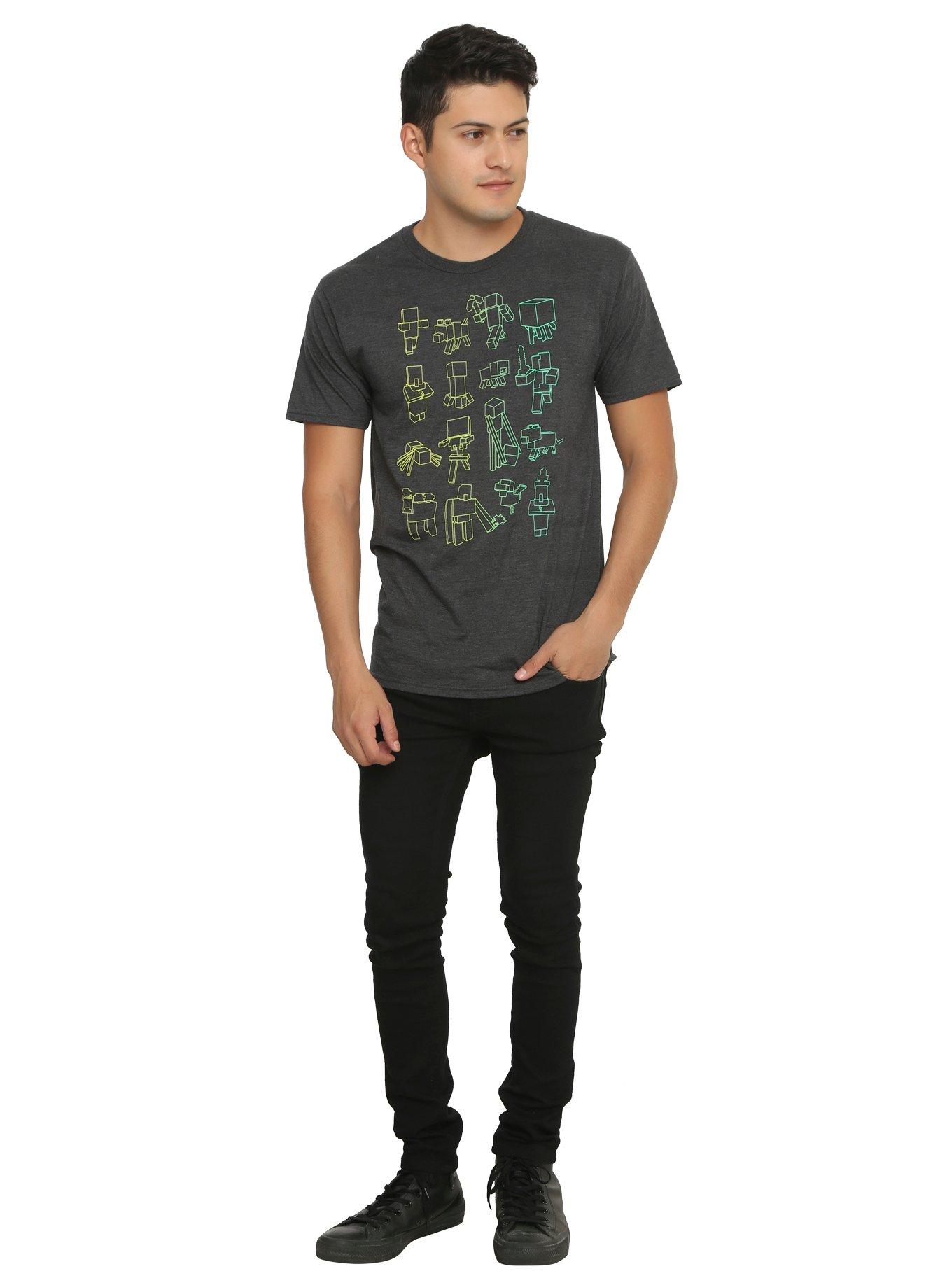 Minecraft Character Outlines T-Shirt, , alternate