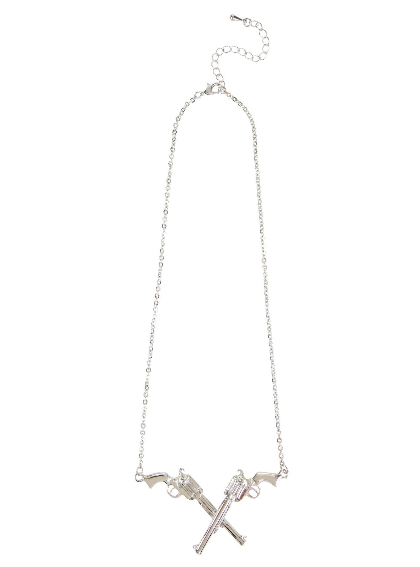 Crossed Guns Necklace, , alternate