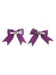 Purple Satin Hair Bow 2 Pack, , alternate