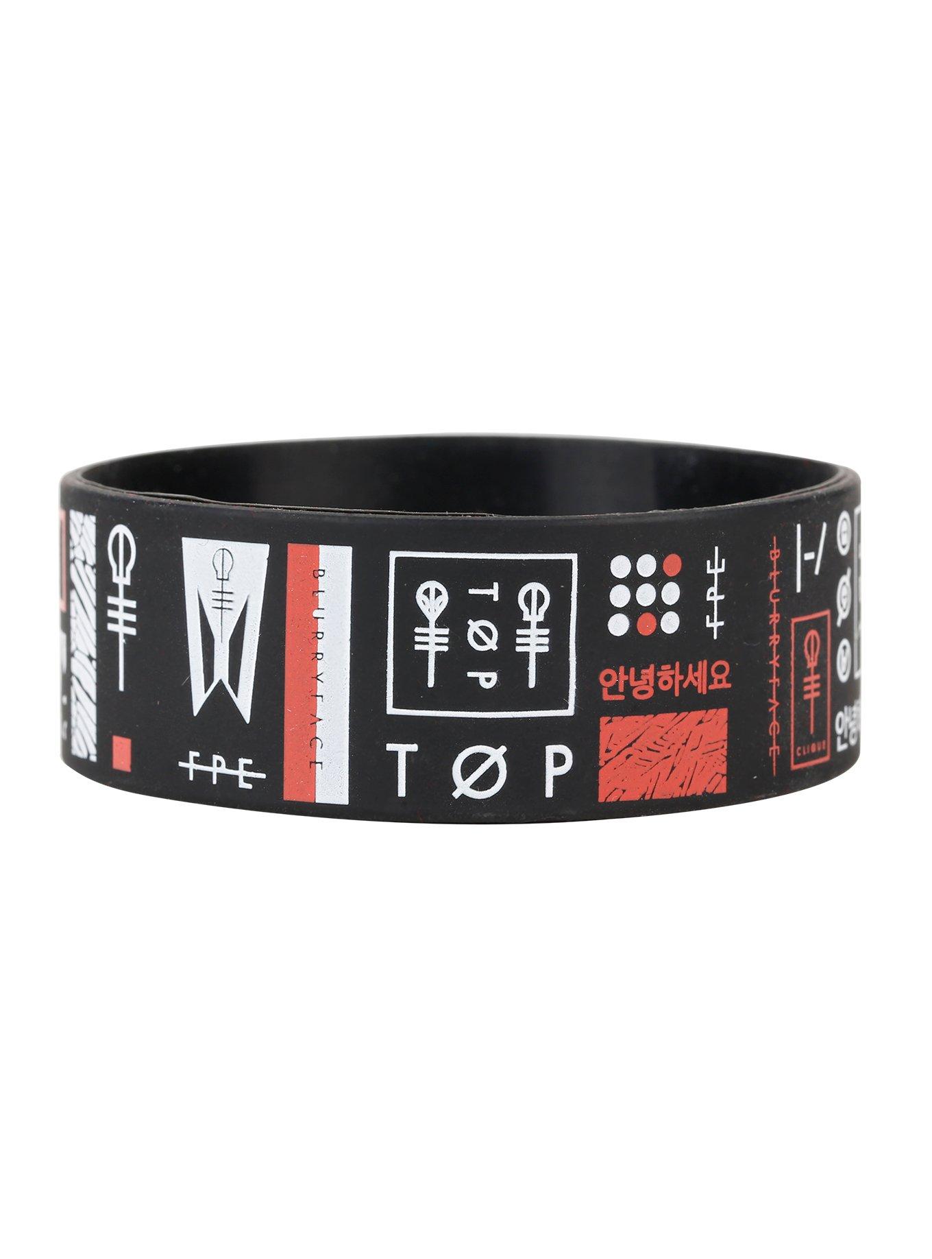 Twenty One Pilots Symbols Rubber Bracelet, , alternate