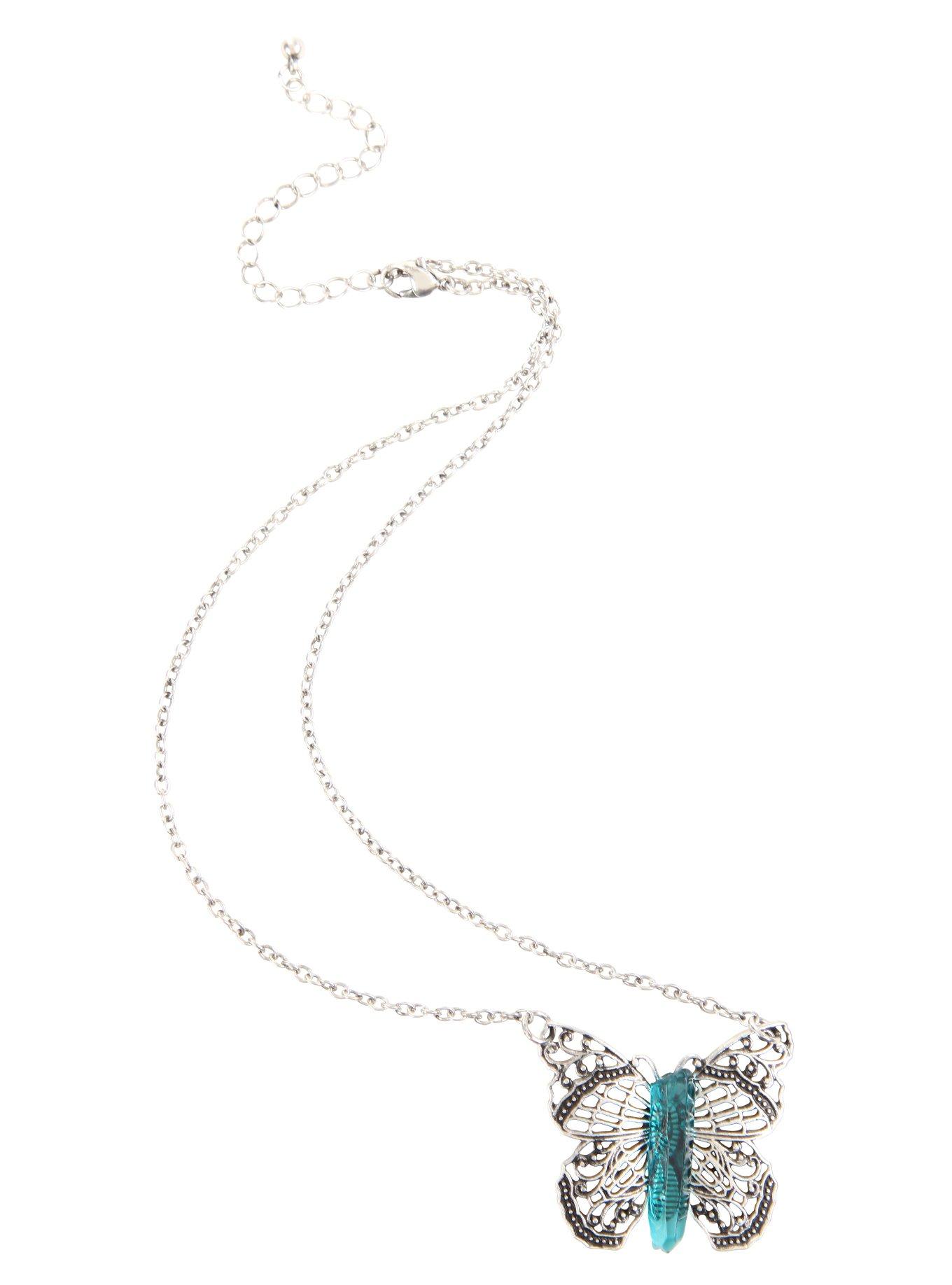 Crystal Butterfly Necklace, , alternate