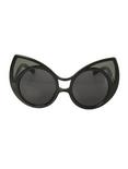 Black Cat Ear Round Sunglasses, , alternate