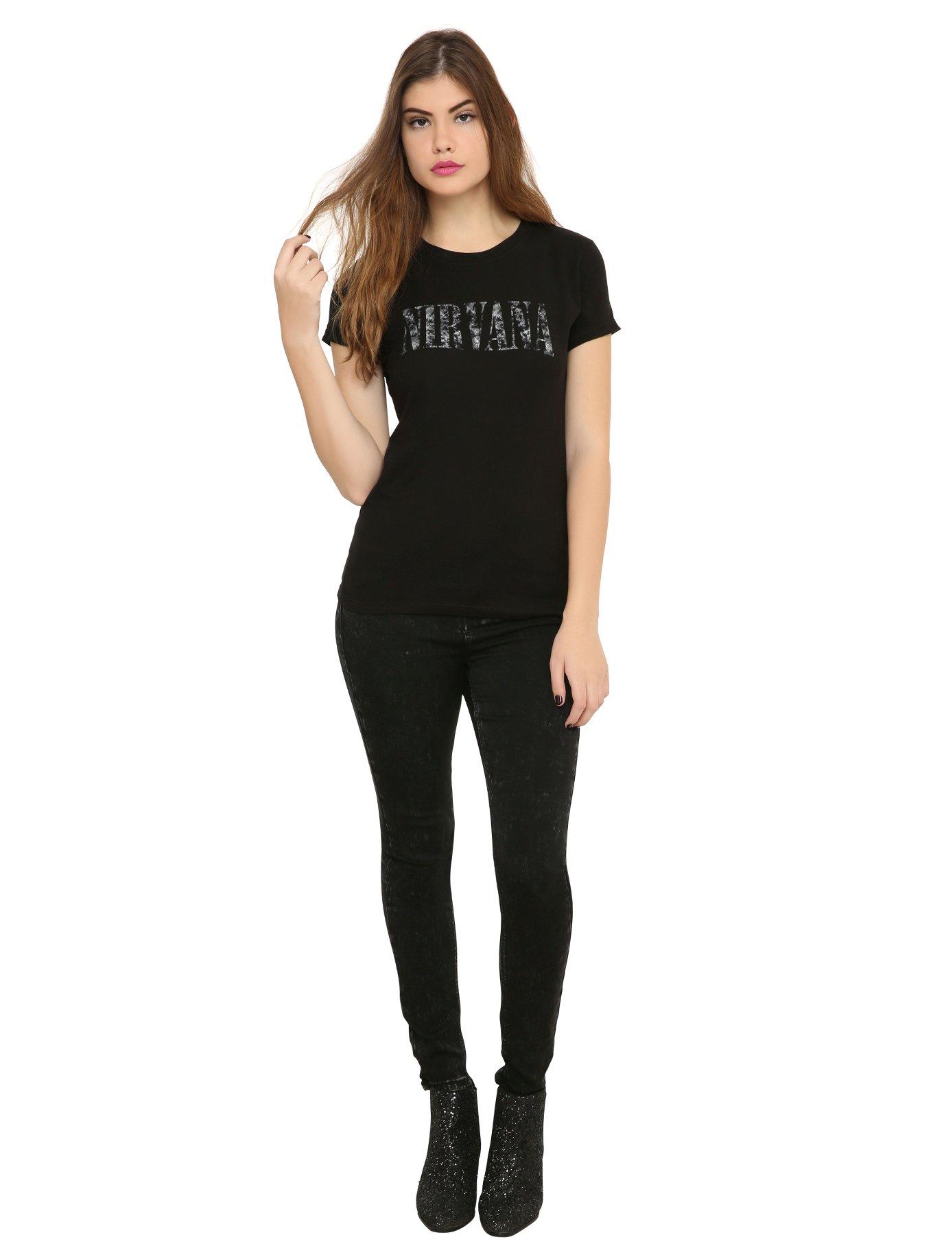 Nirvana Tie Dye Logo Girls T-Shirt, , alternate