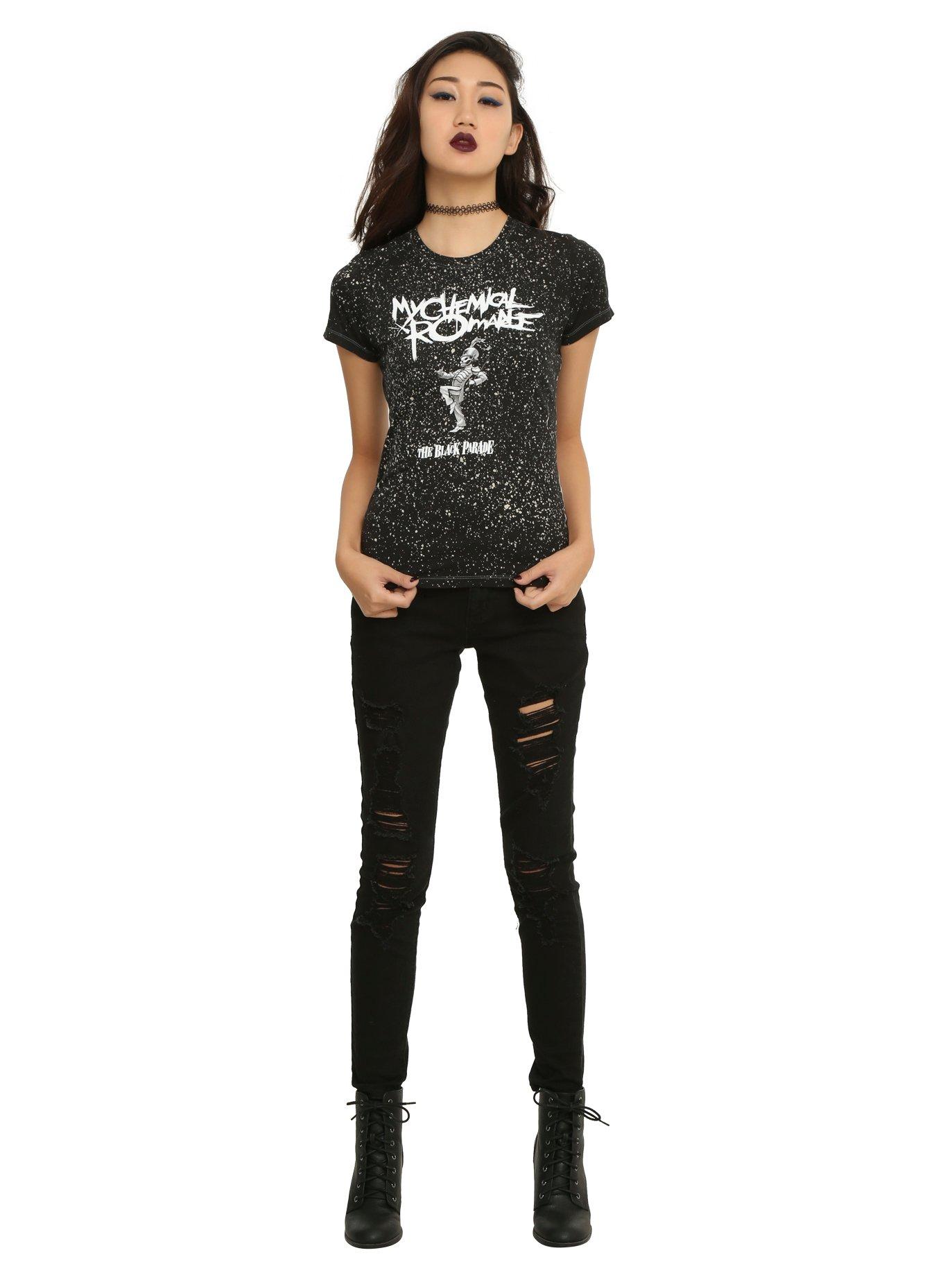 My Chemical Romance The Black Parade Bleach Splatter Girls T-Shirt, , alternate