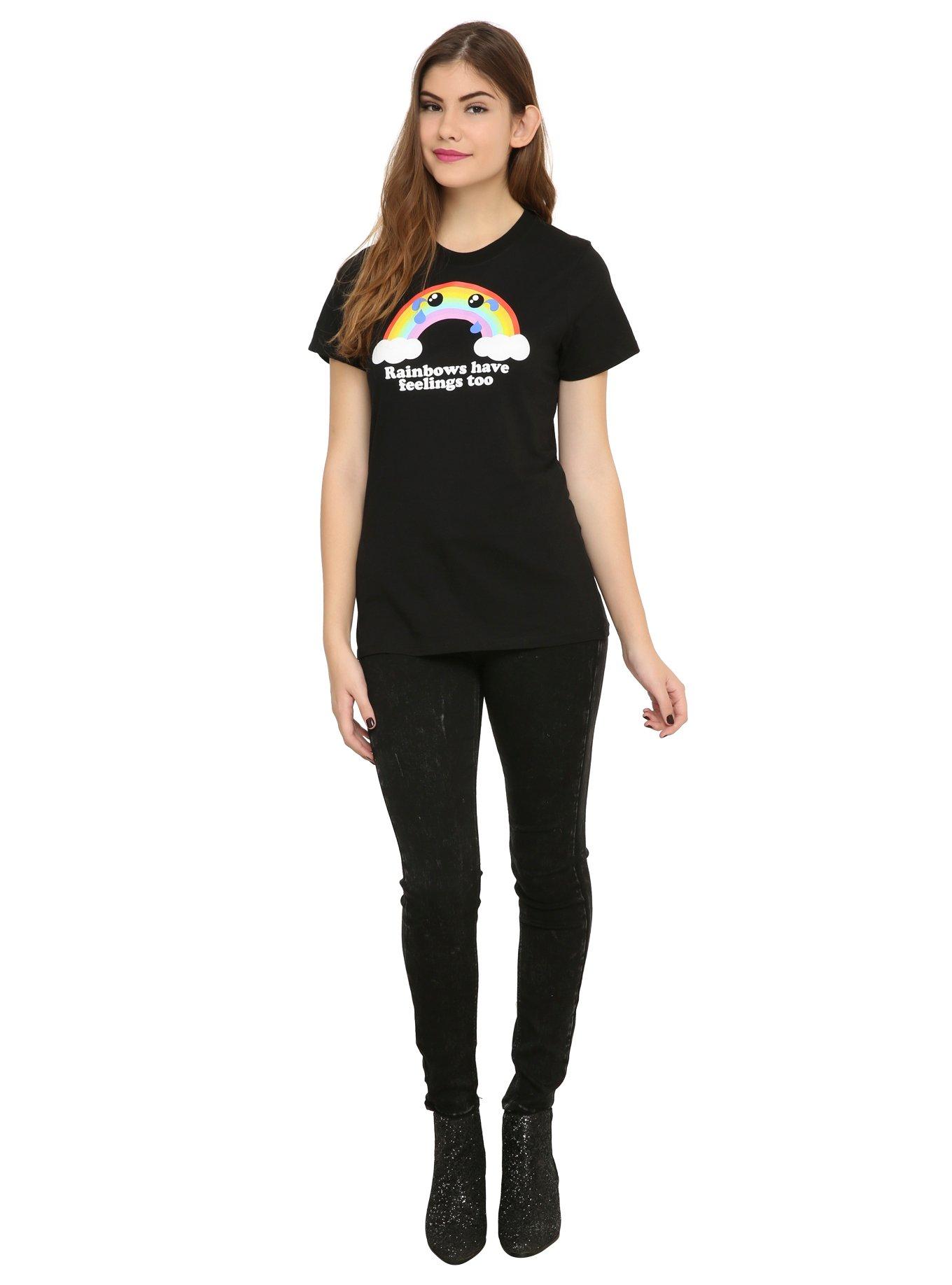 Rainbows Have Feelings Too Girls T-Shirt, , alternate