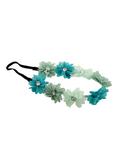 Mint & Turquoise Chiffon Flower Stretch Headband, , alternate