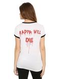 Scream Queens Kappa Will Die Girls Ringer T-Shirt, , alternate