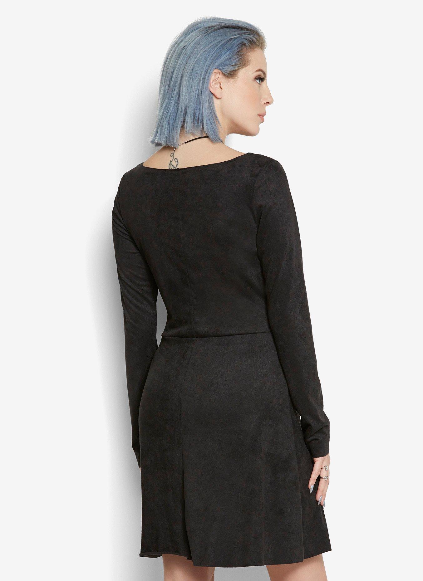 Faux Suede Dress, , alternate