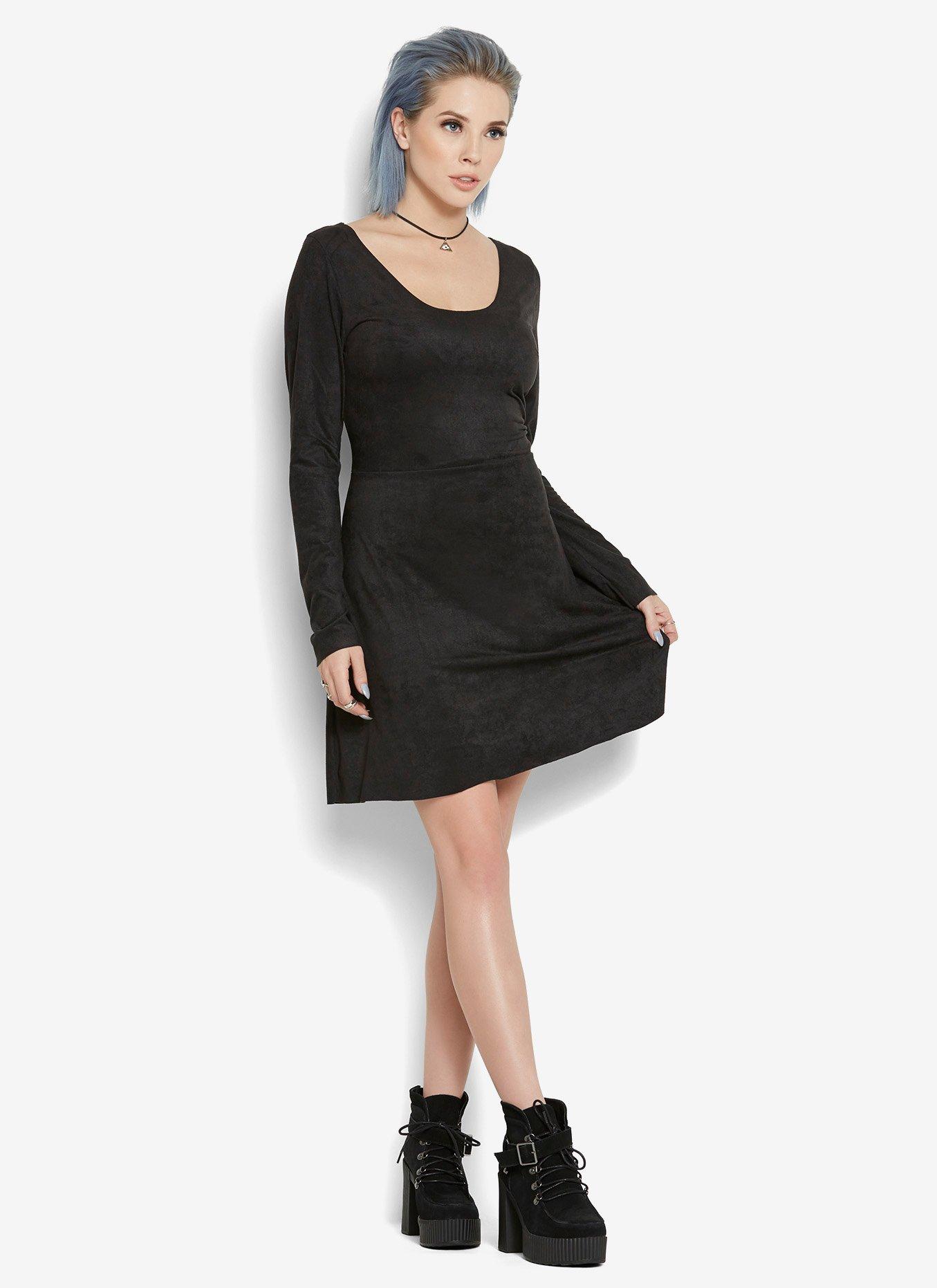 Faux Suede Dress, , alternate