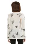 Ivory Skull & Butterfly Girls Sweater, , alternate