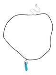 Teal Crystal Cord Necklace, , alternate