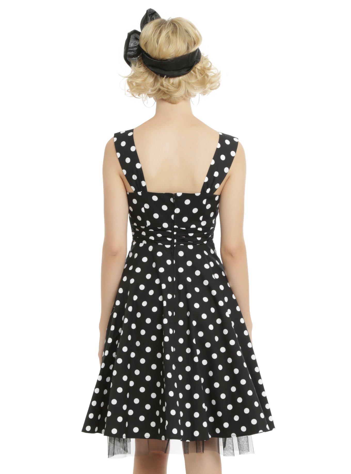 Black & White Polka Dot Swing Dress, , alternate