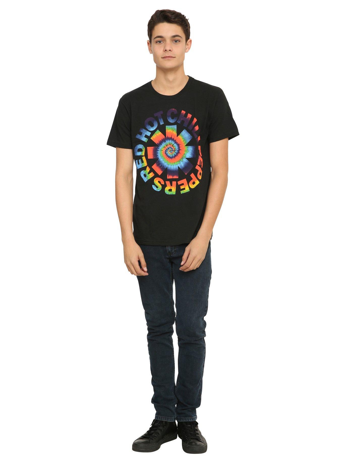 Red Hot Chili Peppers Tie-Dye Logo T-Shirt, BLACK, alternate