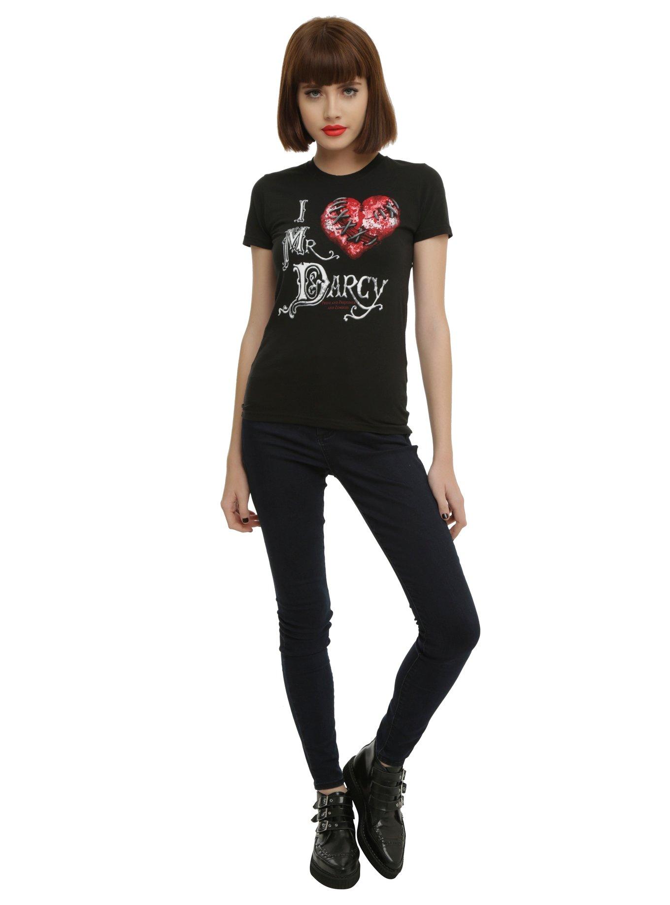 Pride Prejudice And Zombies I (Heart) Mr. Darcy Girls T-Shirt, , alternate