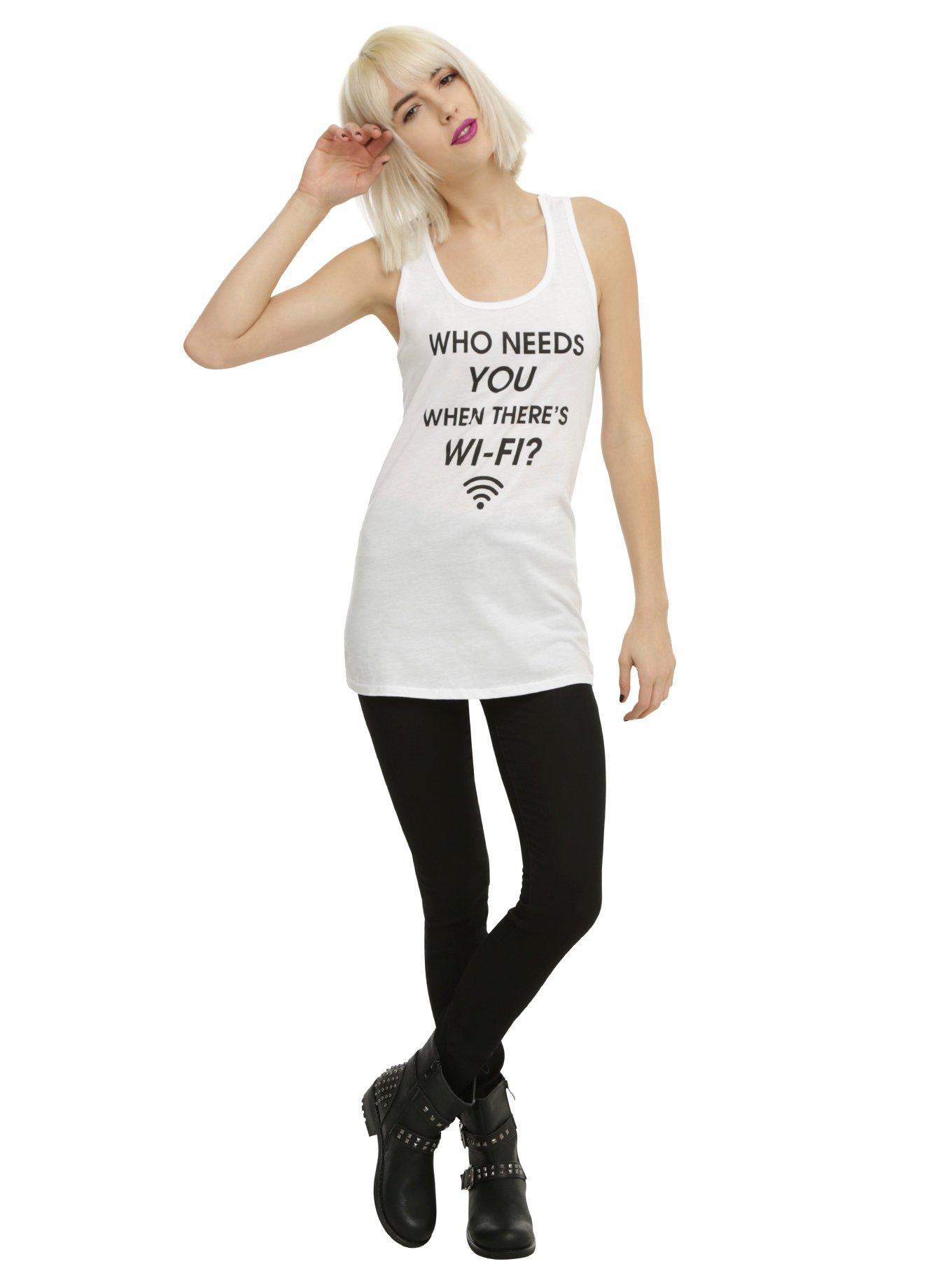 Who Needs You When There's Wi-Fi Girls Tank Top, , alternate