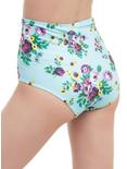 Hell Bunny Turquoise Floral Swim Bottoms, , alternate