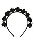 Black Rose Headband, , alternate