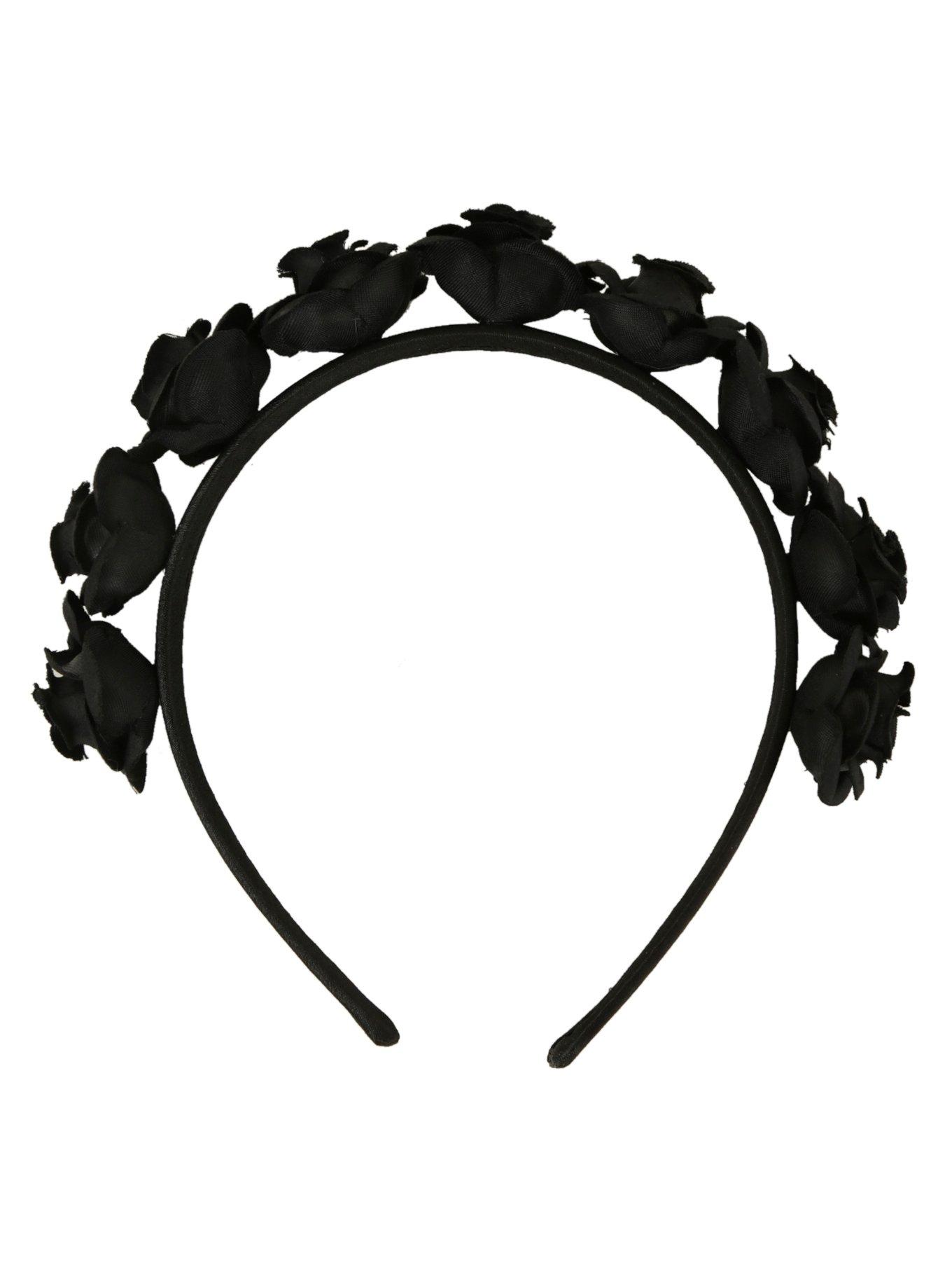 Black Rose Headband, , alternate