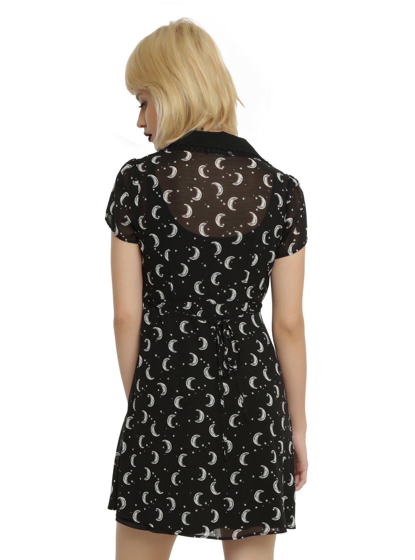 Black Moon & Stars Chiffon Dress, , alternate