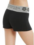 Supernatural Black & Grey Fold-Over Yoga Shorts, , alternate