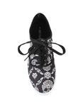 Black & White Skull Filigree Lace-Up Sneakers, , alternate