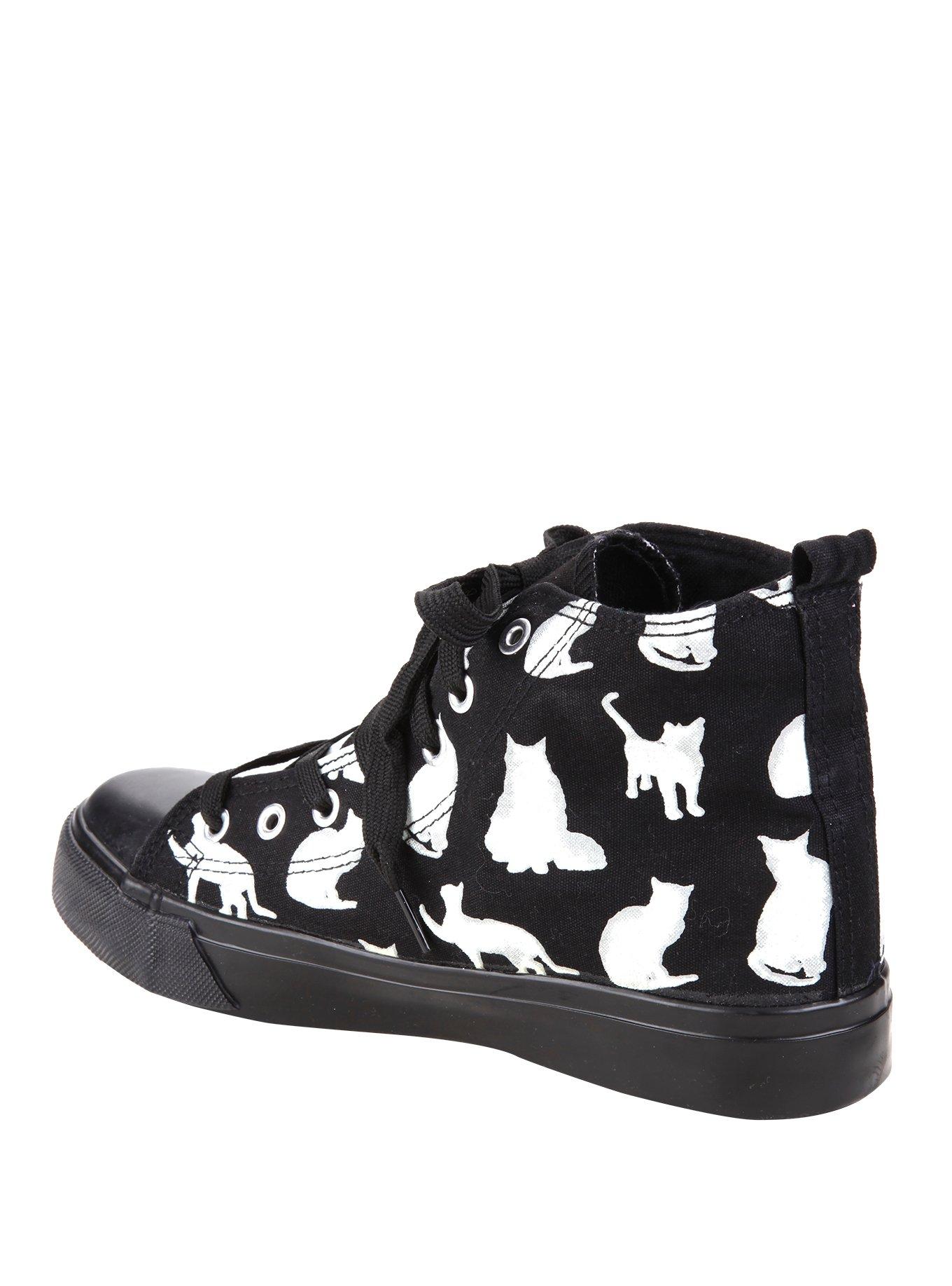 Black & White Cat Hi-Top Sneakers, , alternate