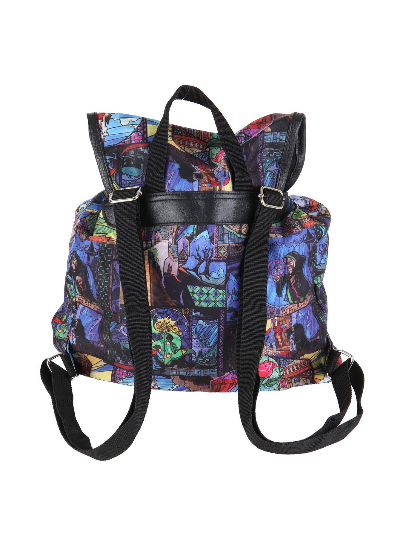 Disney Beauty And The Beast Stained Glass Slouch Backpack, , alternate