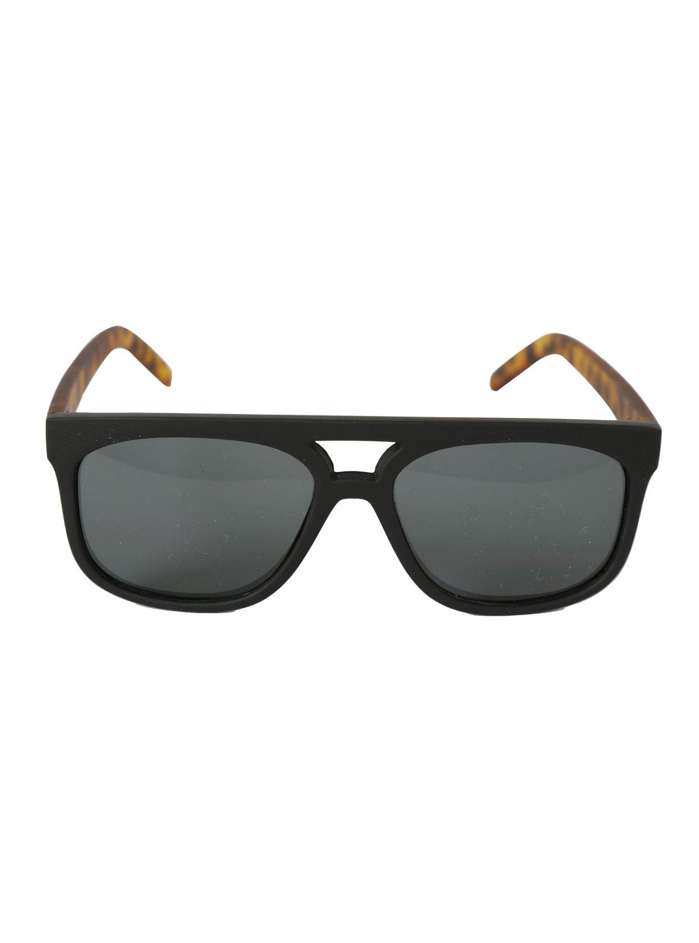 Black Smooth Touch Tortoise Arm Sunglasses, , alternate