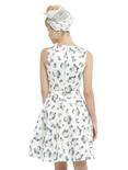 White Skull & Floral Detail Dress, , alternate