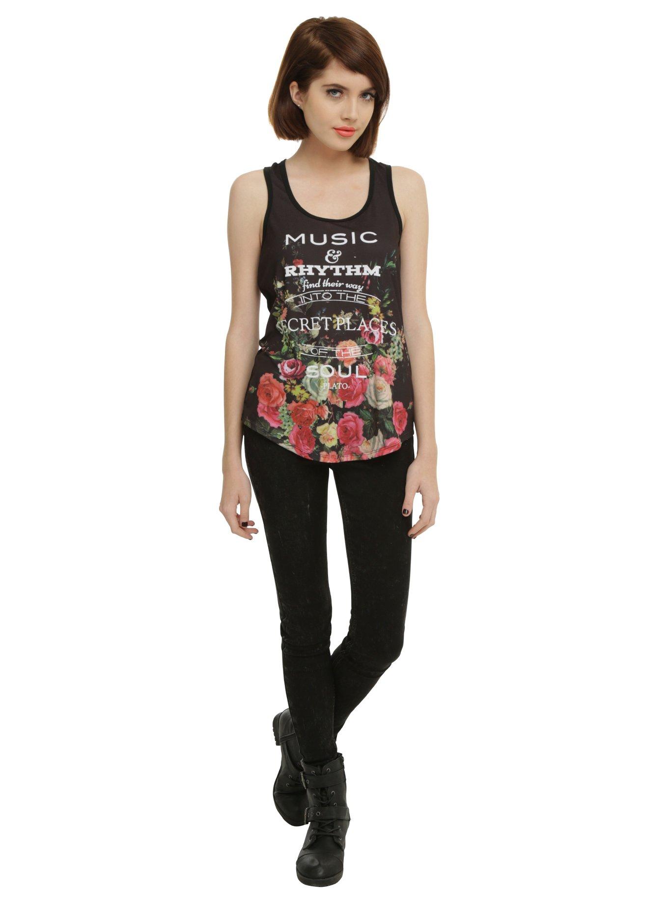 Plato Music Quote Sublimation Girls Tank Top, , alternate