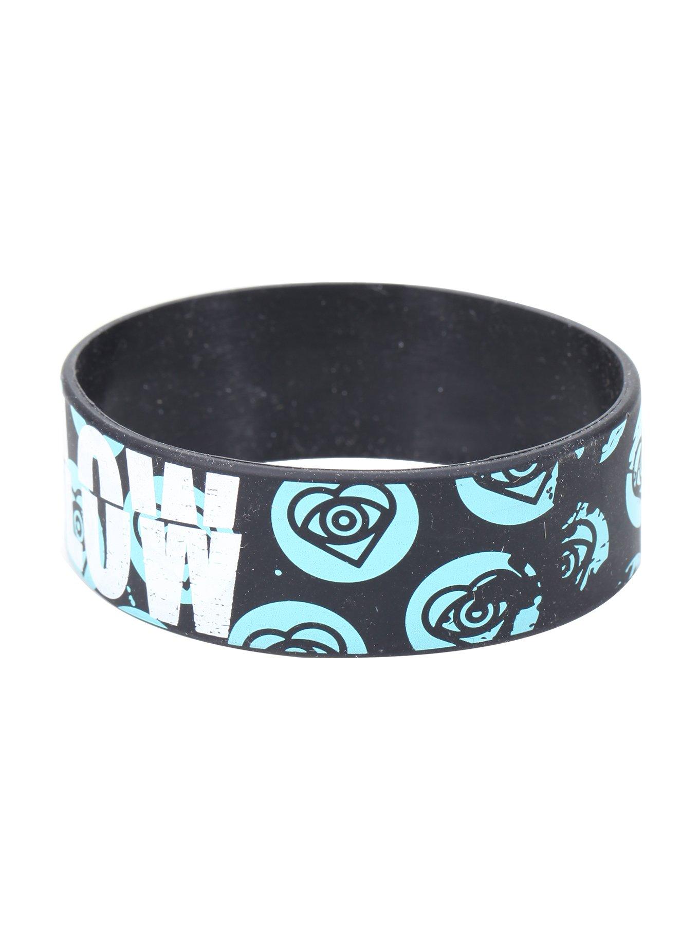 All Time Low Heart Eye Logos Rubber Bracelet, , alternate