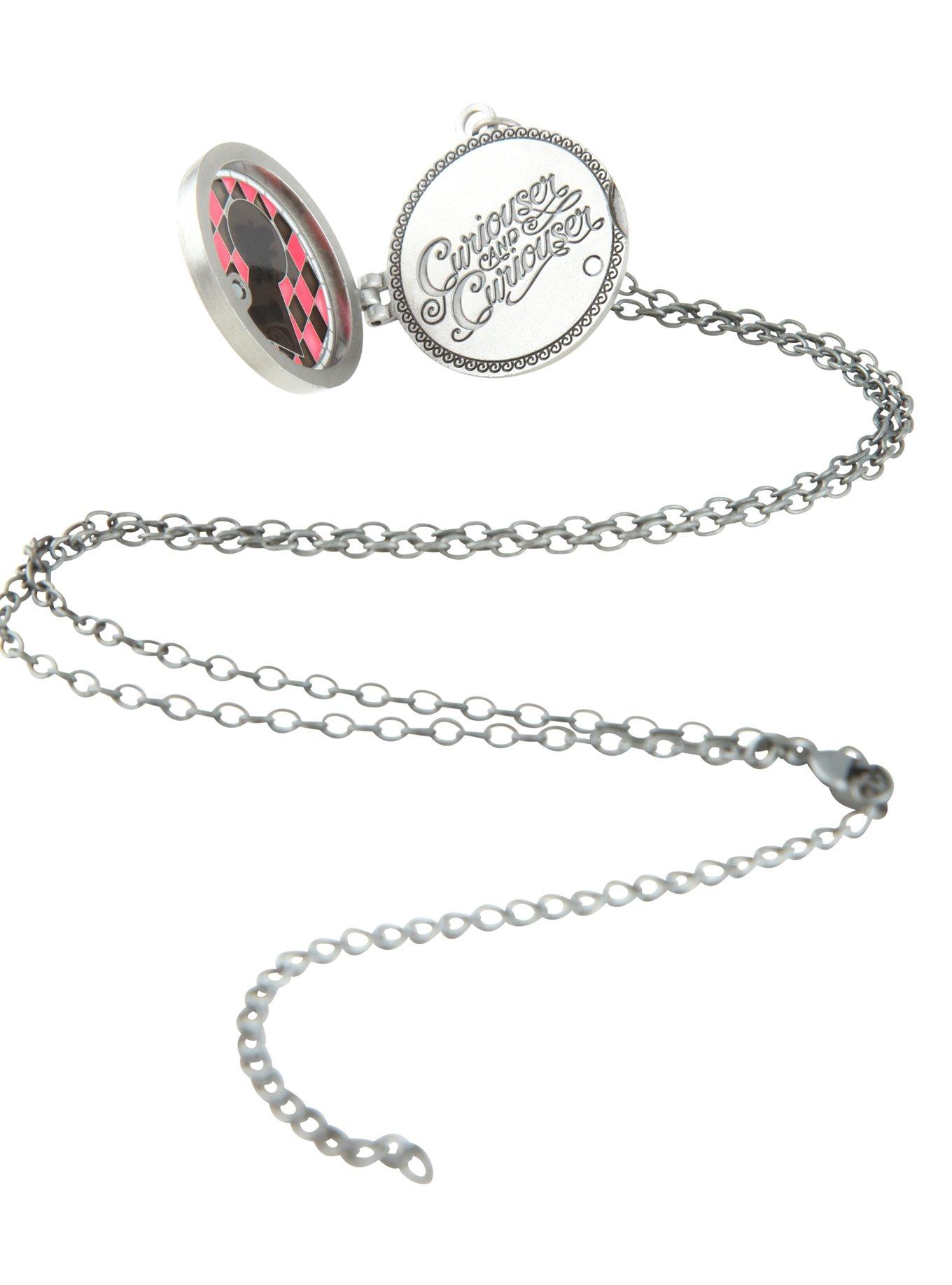 Disney Alice In Wonderland Curiouser And Curiouser Stained Glass Locket Necklace, , alternate